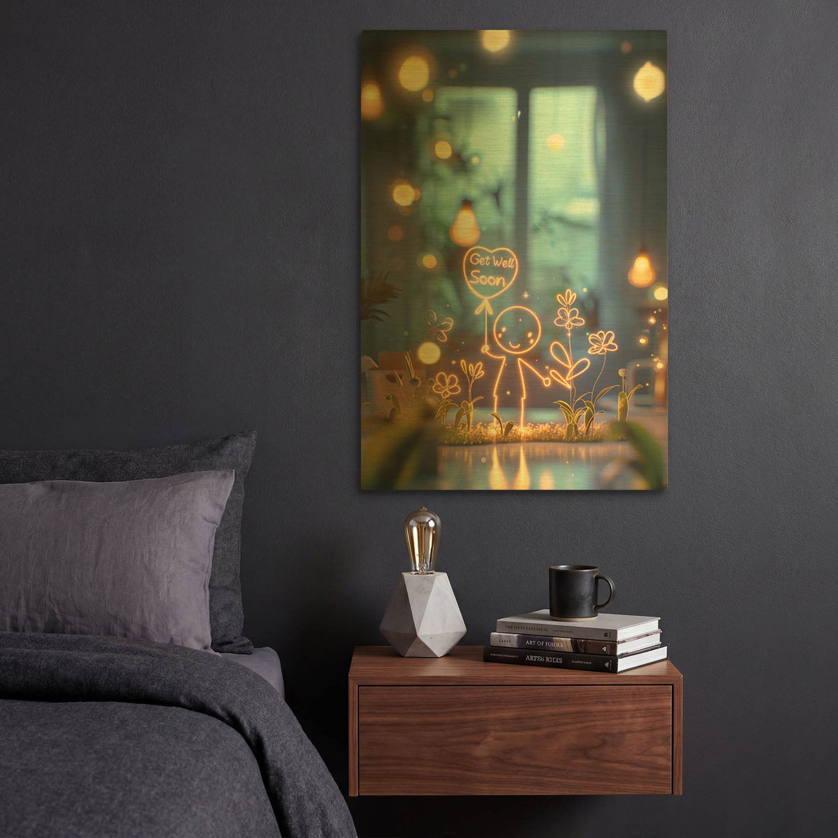 'Get Well' By r3darch0n Gold Metal Wall Art