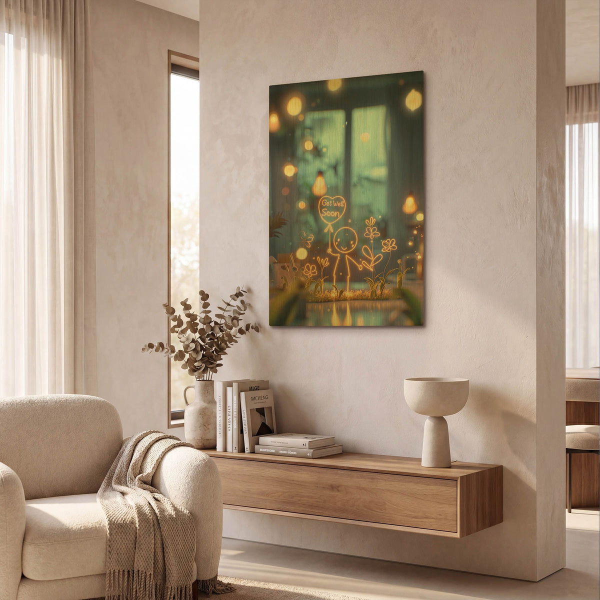 'Get Well' By r3darch0n Gold Metal Wall Art