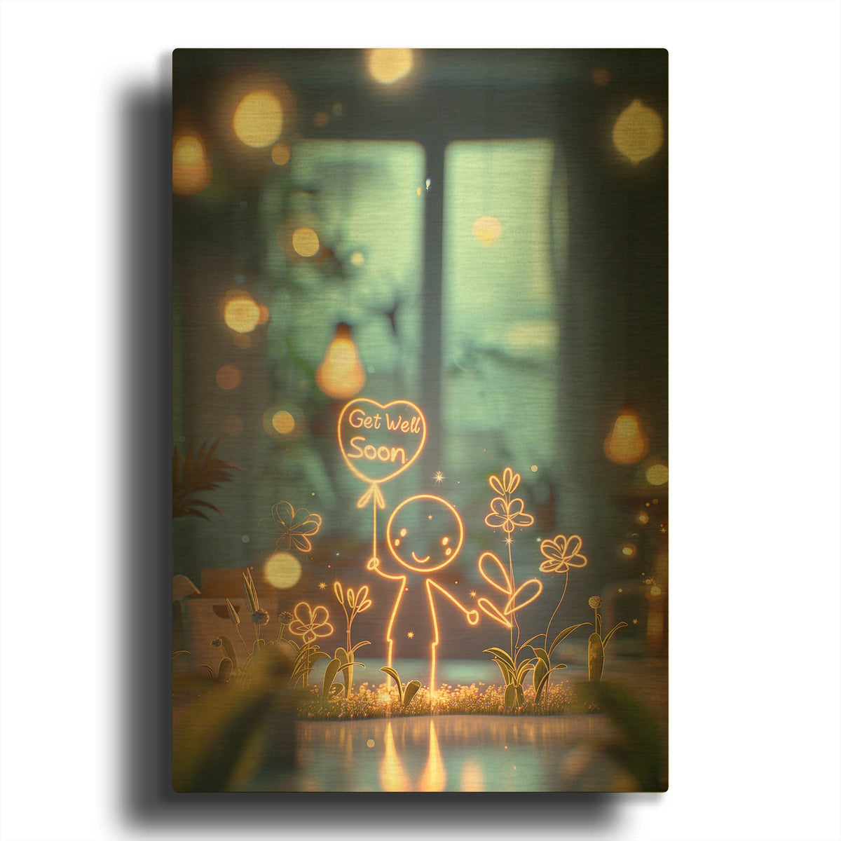 'Get Well' By r3darch0n Gold Metal Wall Art
