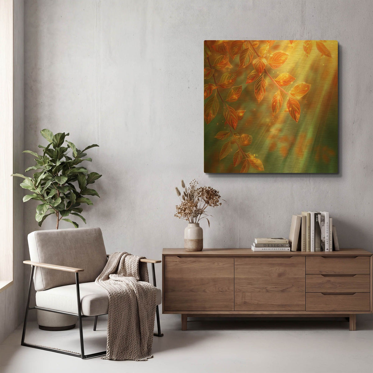 'Glistening Tears on Autumn Leaves' By r3darch0n Gold Metal Wall Art
