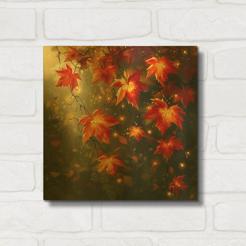 'Glow Maple' By r3darch0n Gold Metal Wall Art