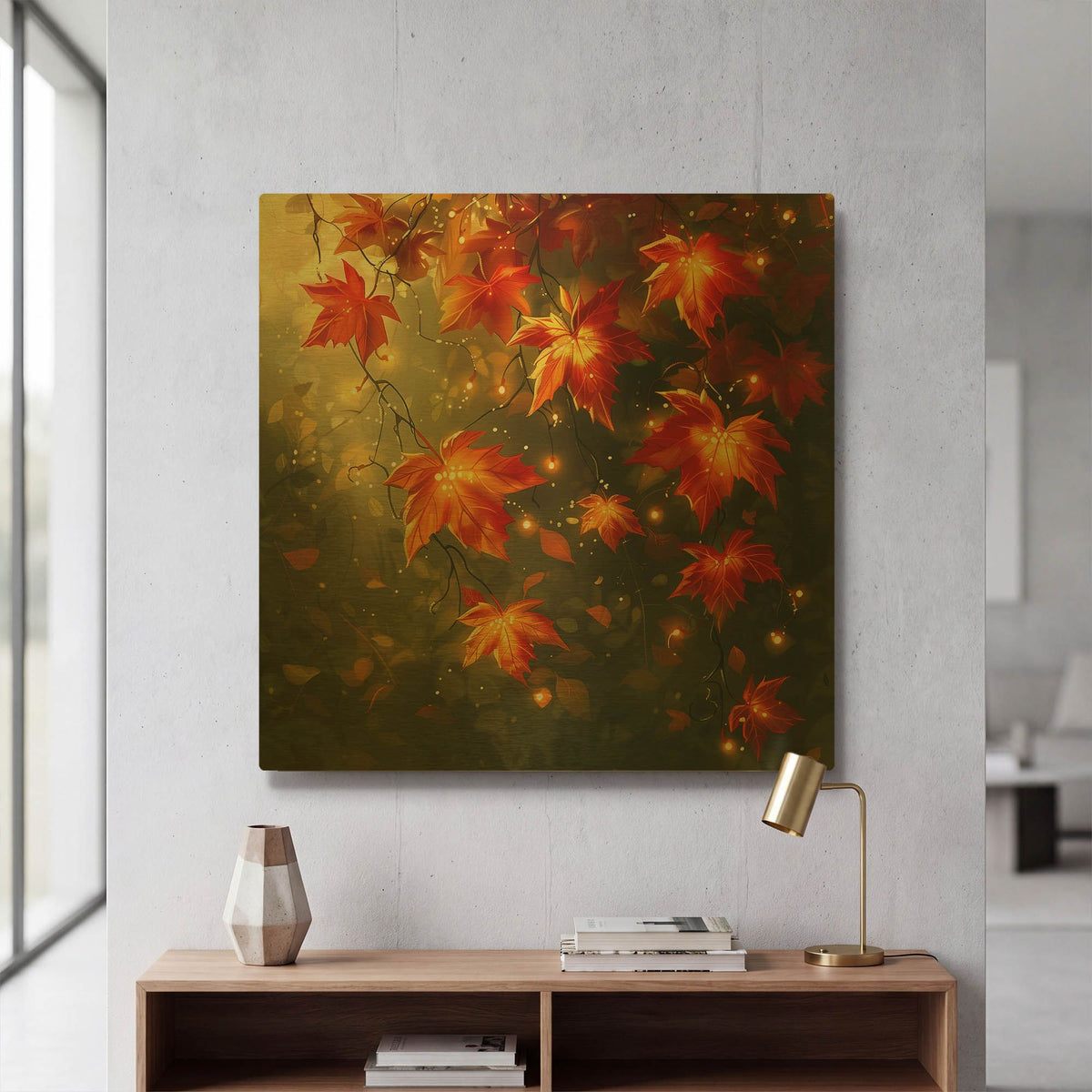 'Glow Maple' By r3darch0n Gold Metal Wall Art
