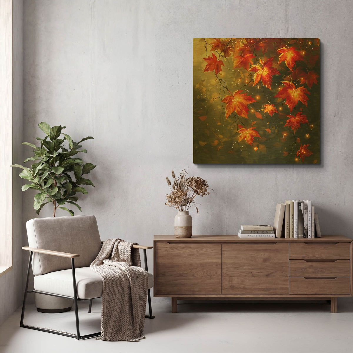 'Glow Maple' By r3darch0n Gold Metal Wall Art