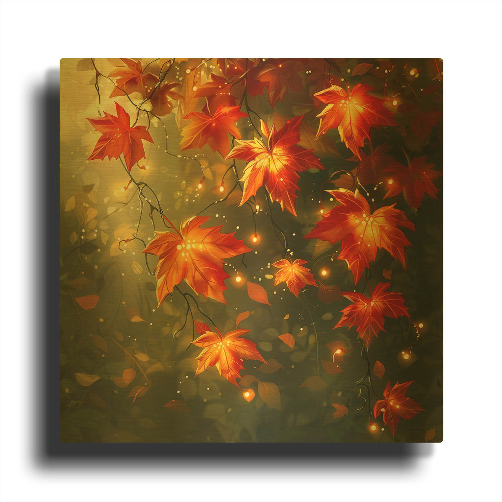 'Glow Maple' By r3darch0n Gold Metal Wall Art