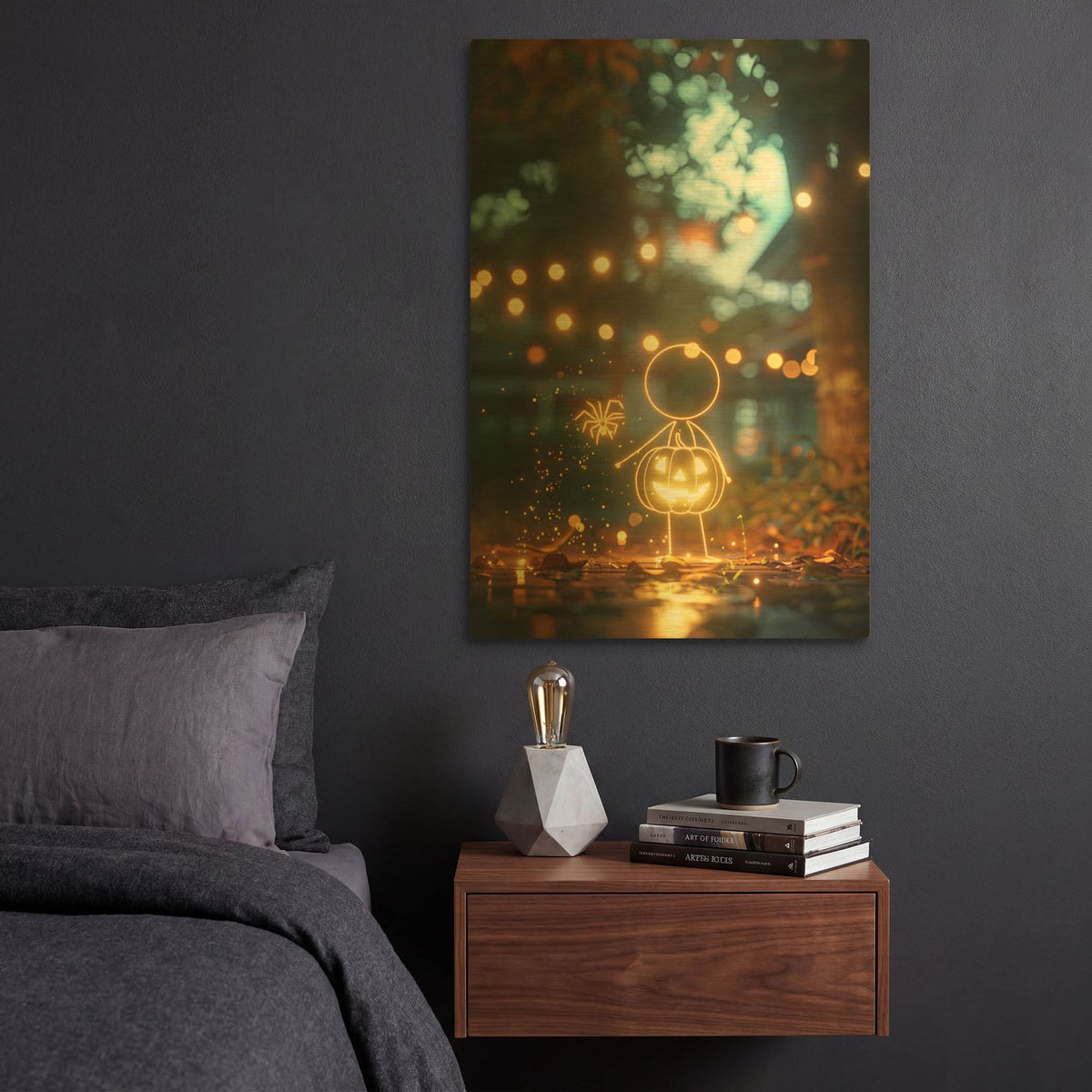 'Halloween' By r3darch0n Gold Metal Wall Art