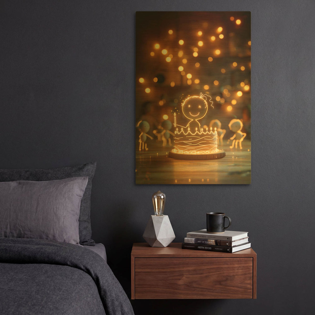 'Happy Birthday to You' By r3darch0n Gold Metal Wall Art