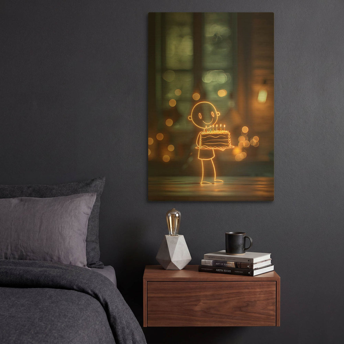 'Happy Birthday' By r3darch0n Gold Metal Wall Art