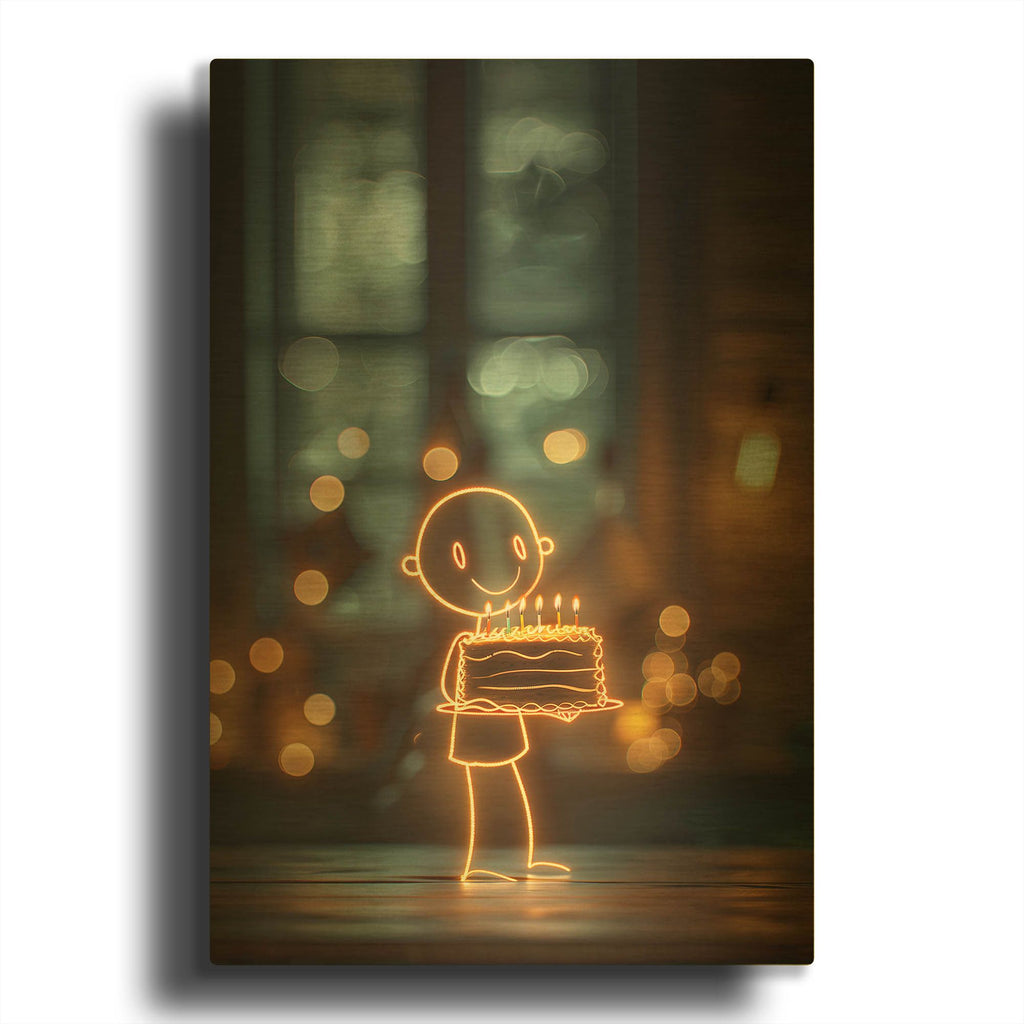'Happy Birthday' By r3darch0n Gold Metal Wall Art