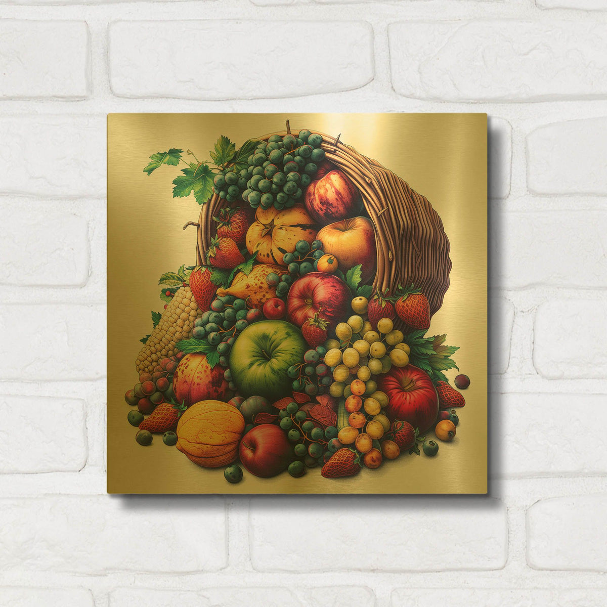 'Harvest Bounty' By r3darch0n Gold Metal Wall Art