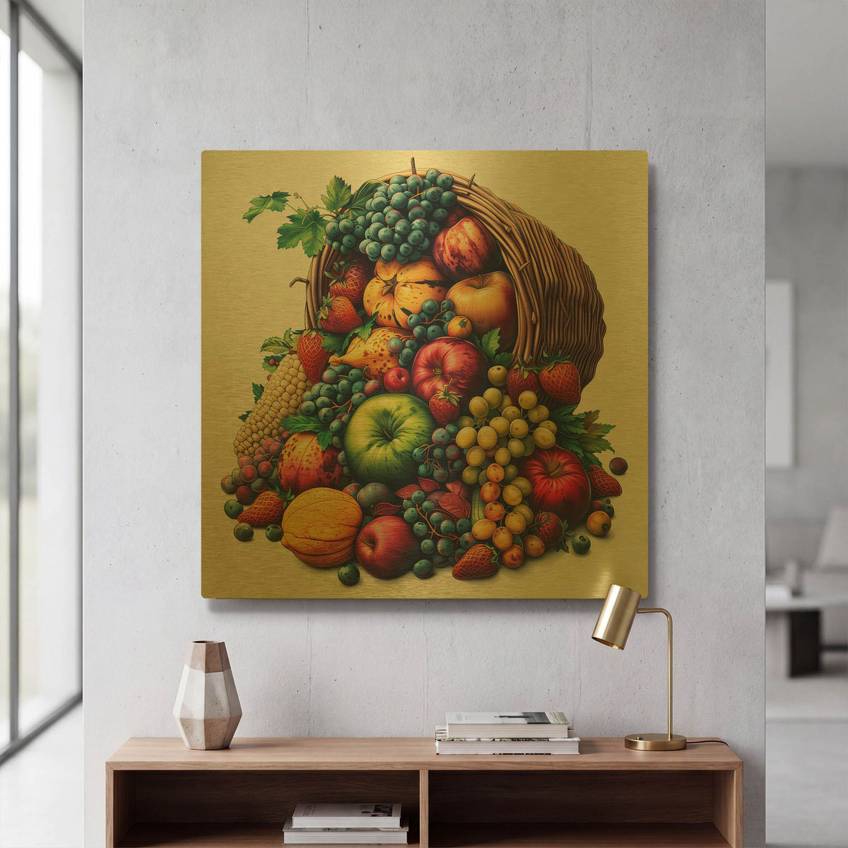'Harvest Bounty' By r3darch0n Gold Metal Wall Art