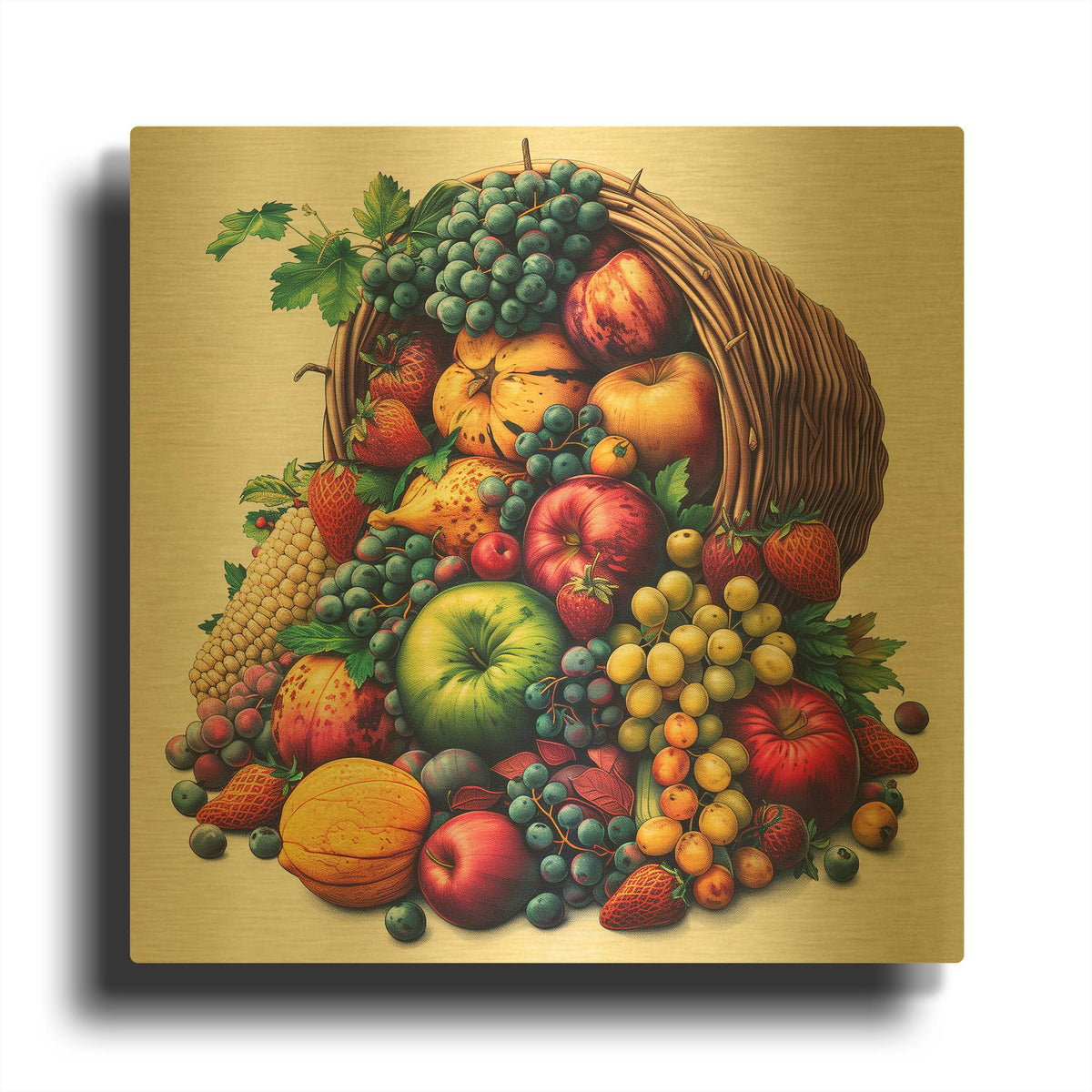 'Harvest Bounty' By r3darch0n Gold Metal Wall Art