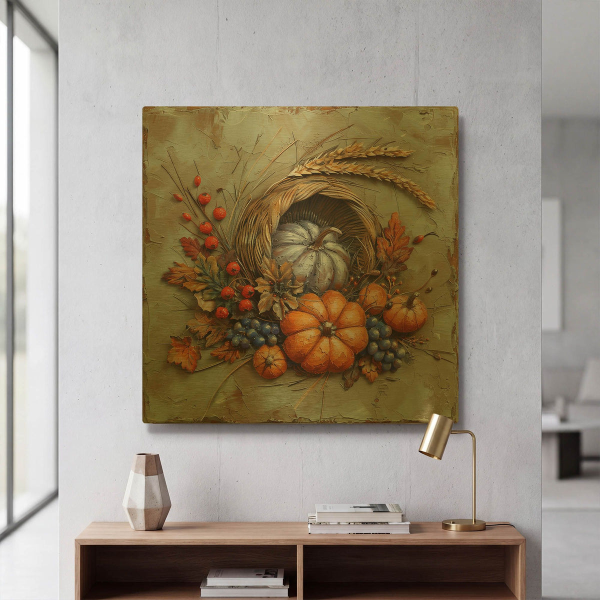 'Harvest Display' By r3darch0n Gold Metal Wall Art