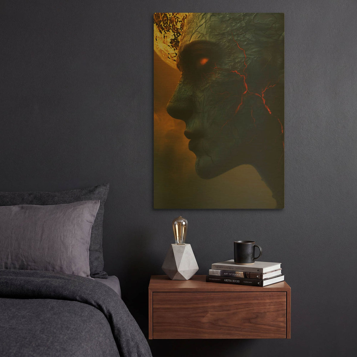 'Harvest Eclipse' By r3darch0n Gold Metal Wall Art