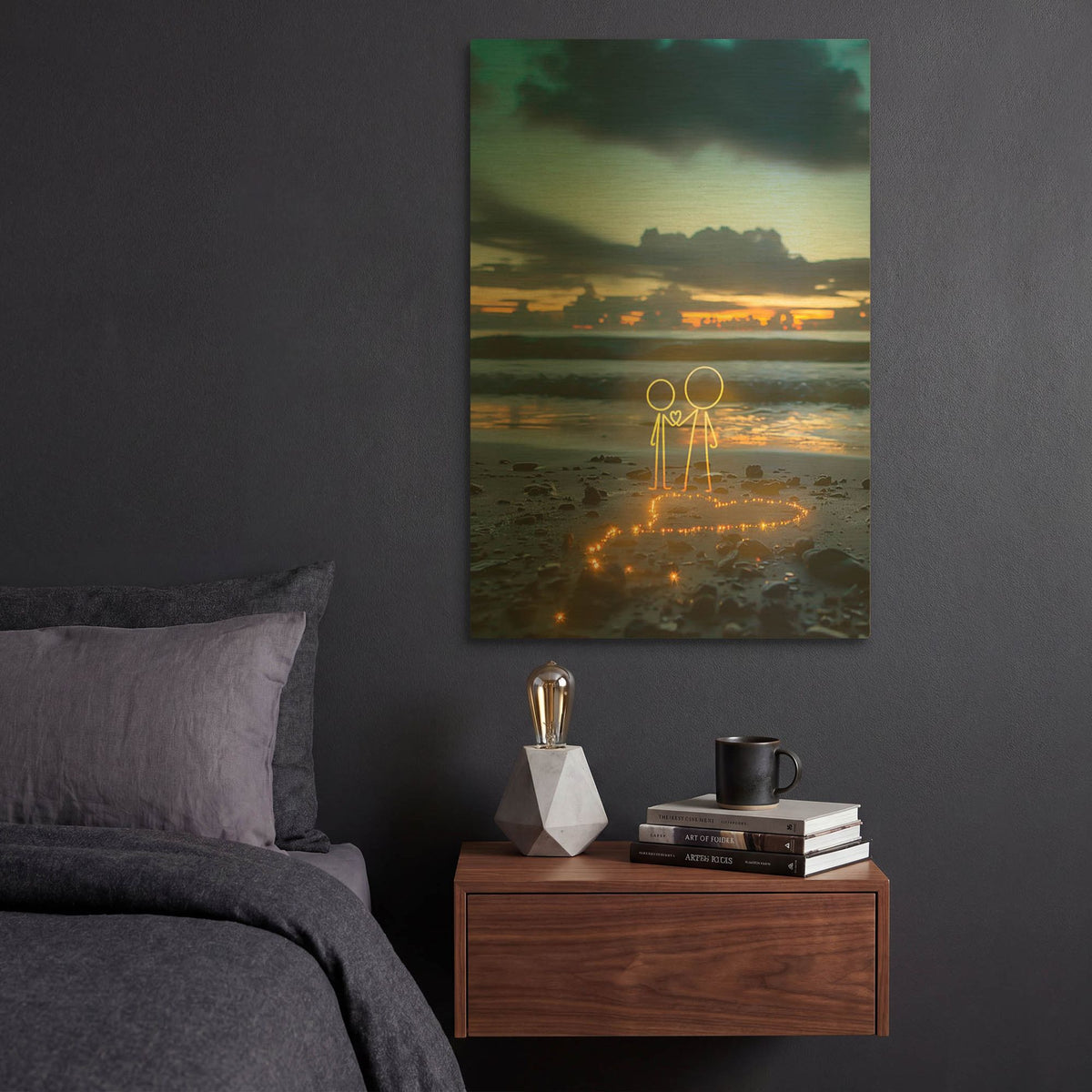 'Heart on the Sleeve' By r3darch0n Gold Metal Wall Art