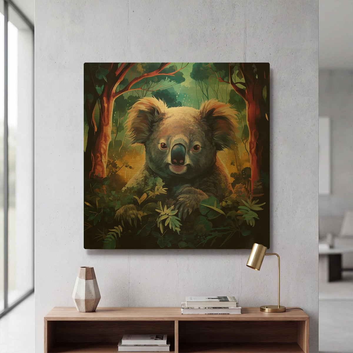 'Koala' By r3darch0n Gold Metal Wall Art