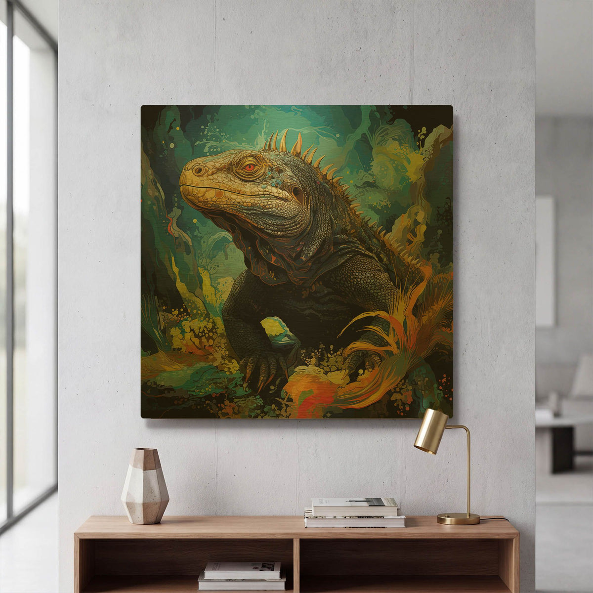 'Komodo 1' By r3darch0n Gold Metal Wall Art