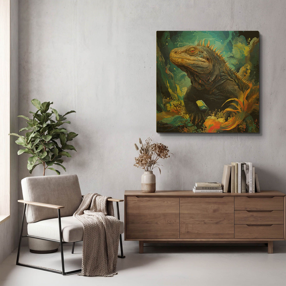 'Komodo 1' By r3darch0n Gold Metal Wall Art