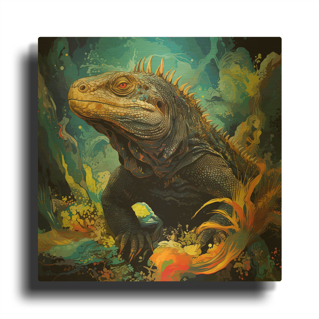 'Komodo 1' By r3darch0n Gold Metal Wall Art