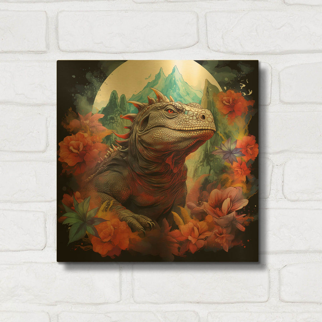'Komodo 2' By r3darch0n Gold Metal Wall Art