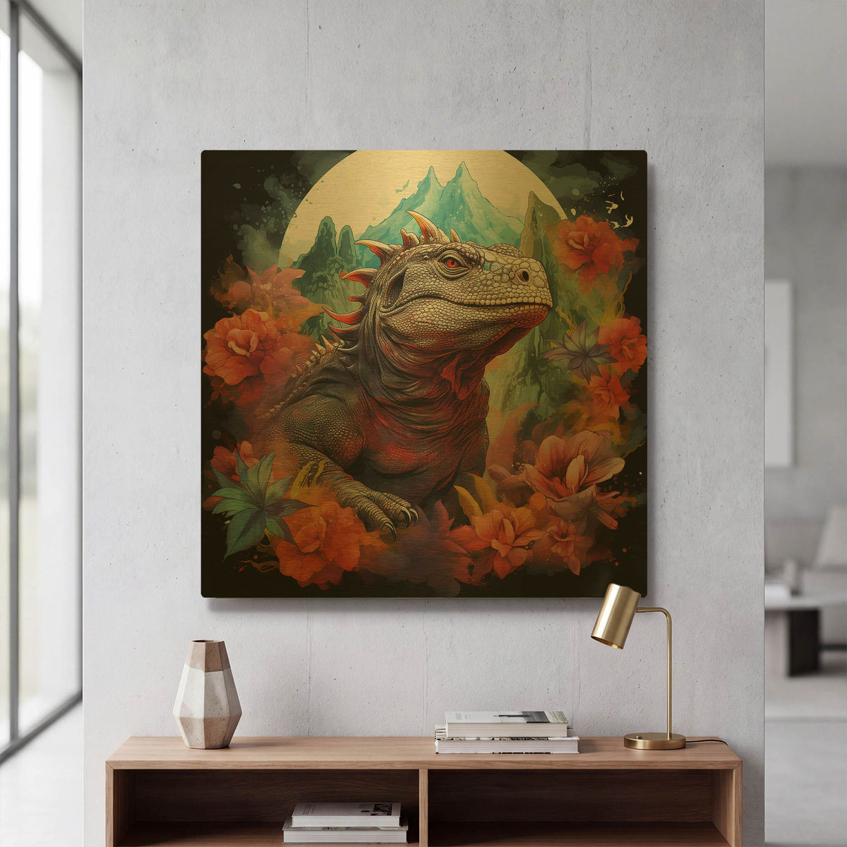 'Komodo 2' By r3darch0n Gold Metal Wall Art