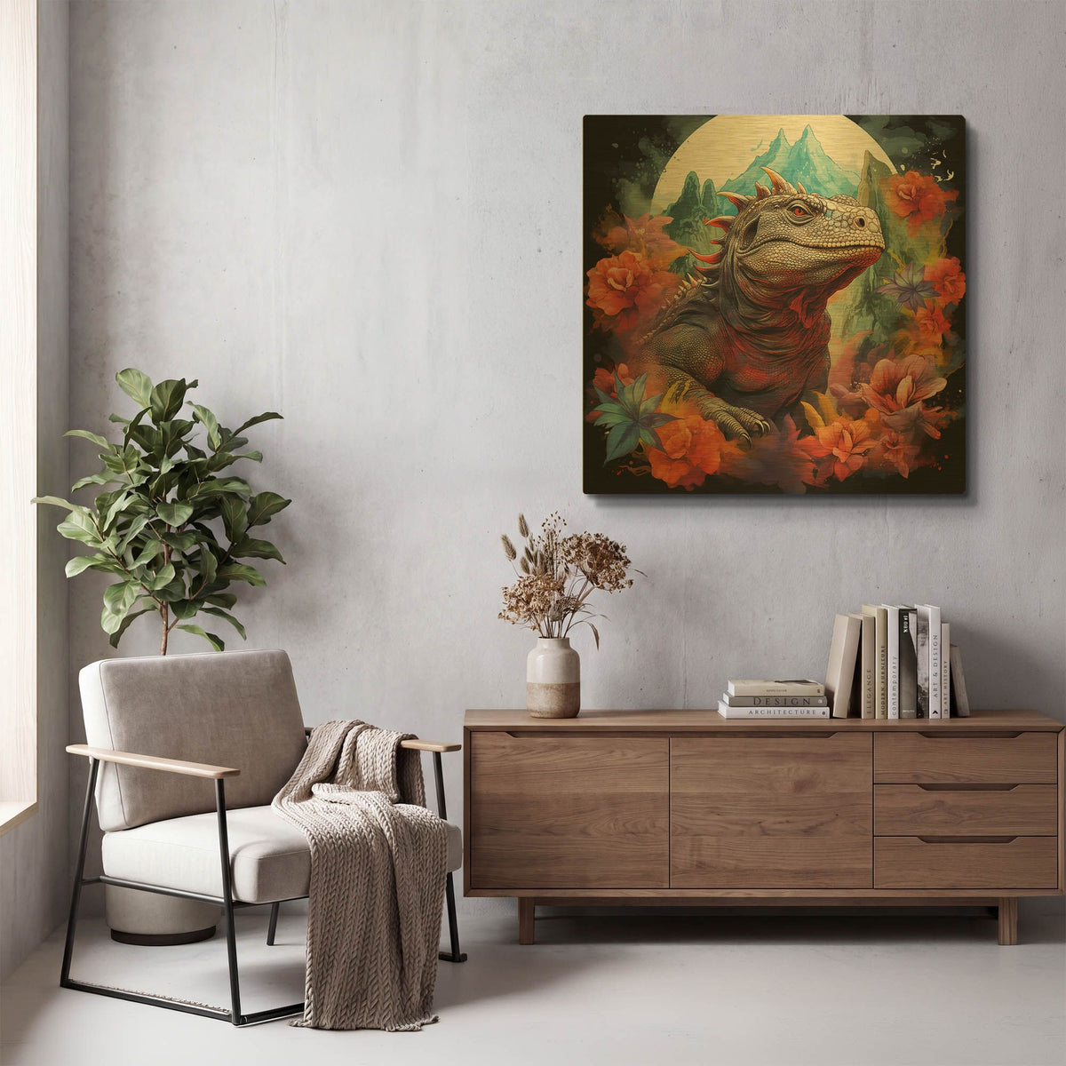 'Komodo 2' By r3darch0n Gold Metal Wall Art