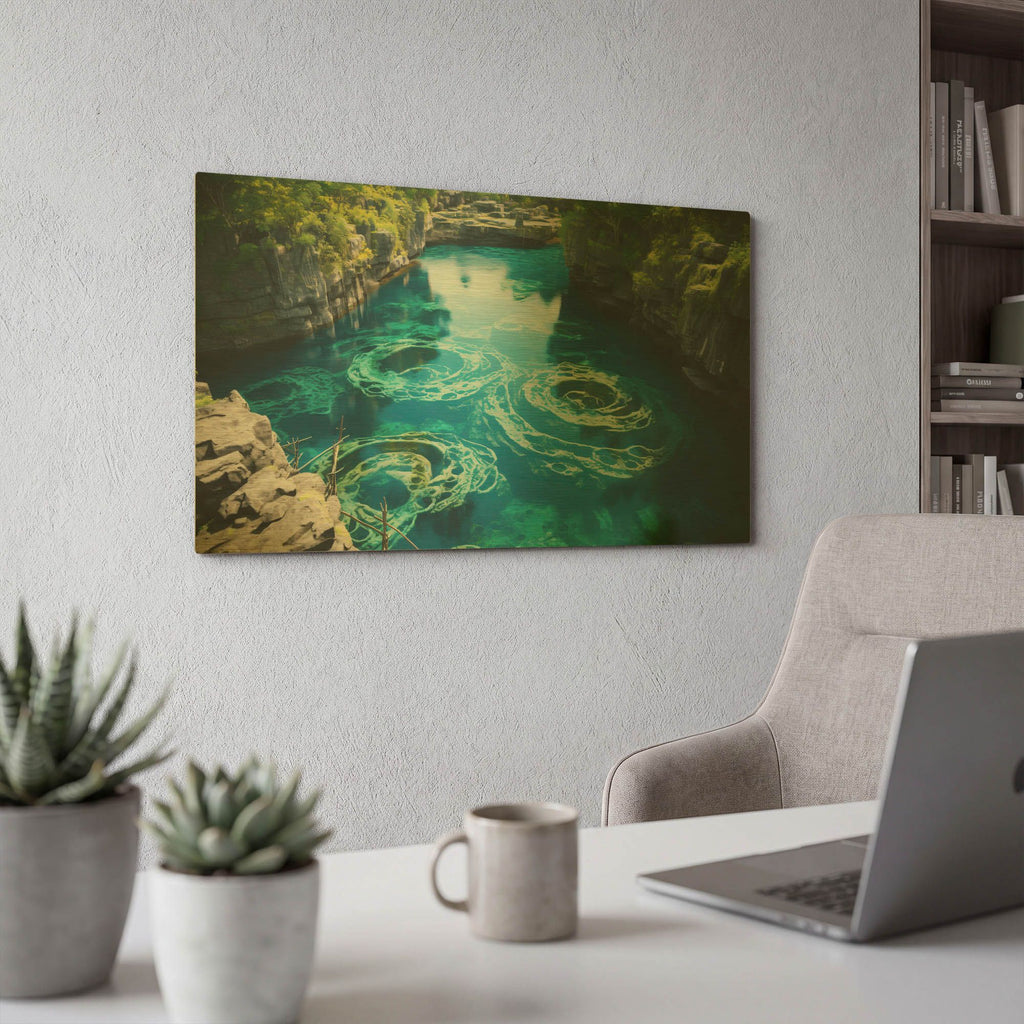 'Lagoon' By r3darch0n Gold Metal Wall Art