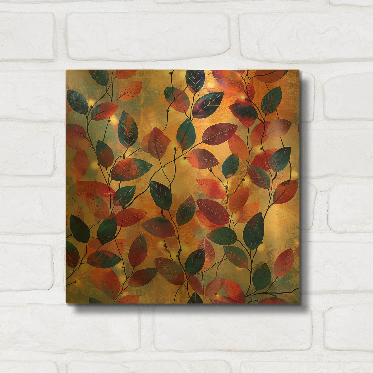 'Leaves of Dawn' By r3darch0n Gold Metal Wall Art