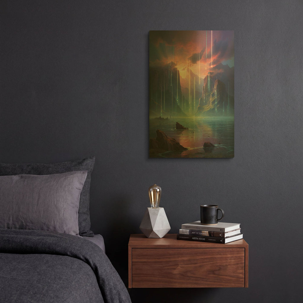 'Light Pillars' By r3darch0n Gold Metal Wall Art
