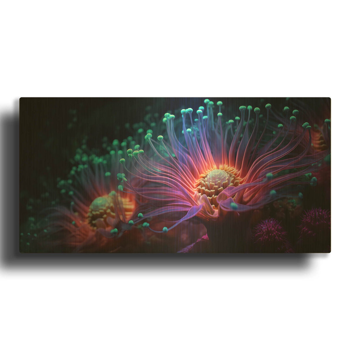 'Luminescent Garden' By r3darch0n Gold Metal Wall Art