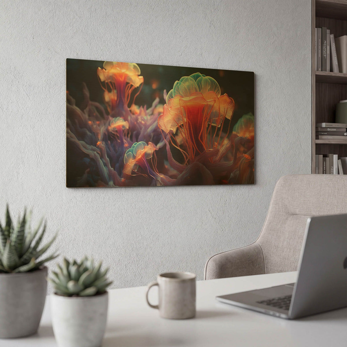 'Marine Fireworks' By r3darch0n Gold Metal Wall Art