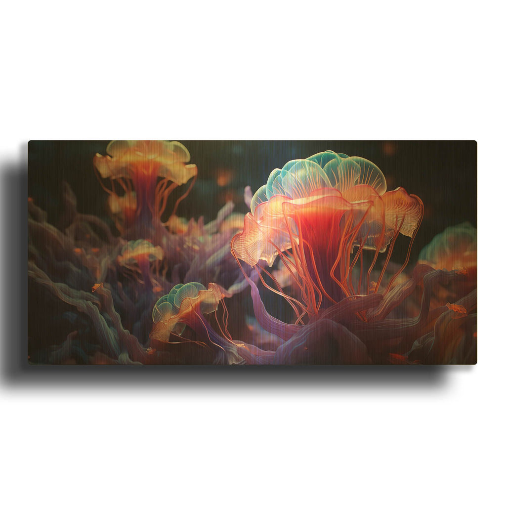 'Marine Fireworks' By r3darch0n Gold Metal Wall Art