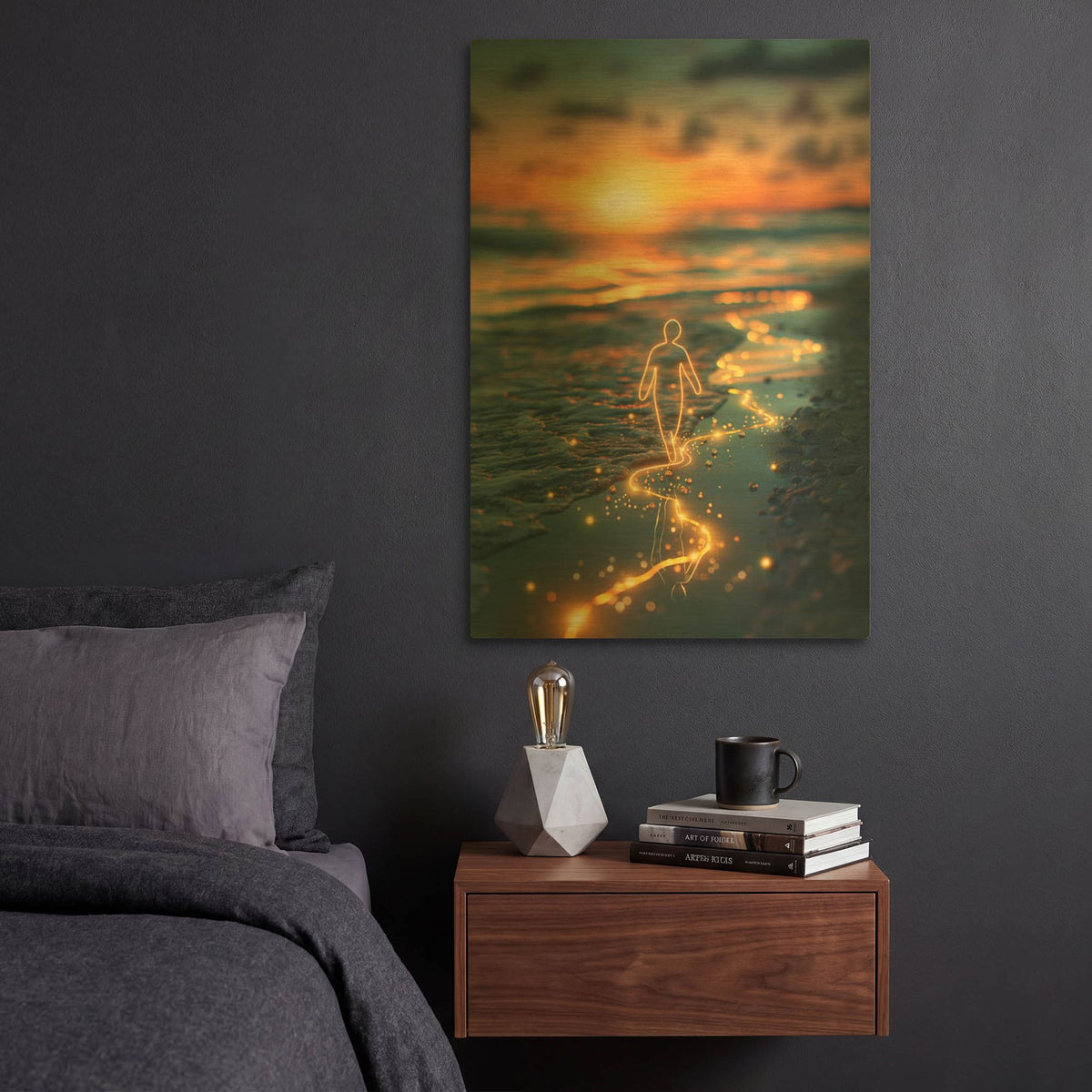 'Missing You' By r3darch0n Gold Metal Wall Art