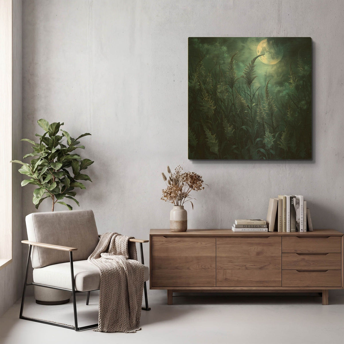 'Moon Dance' By r3darch0n Gold Metal Wall Art
