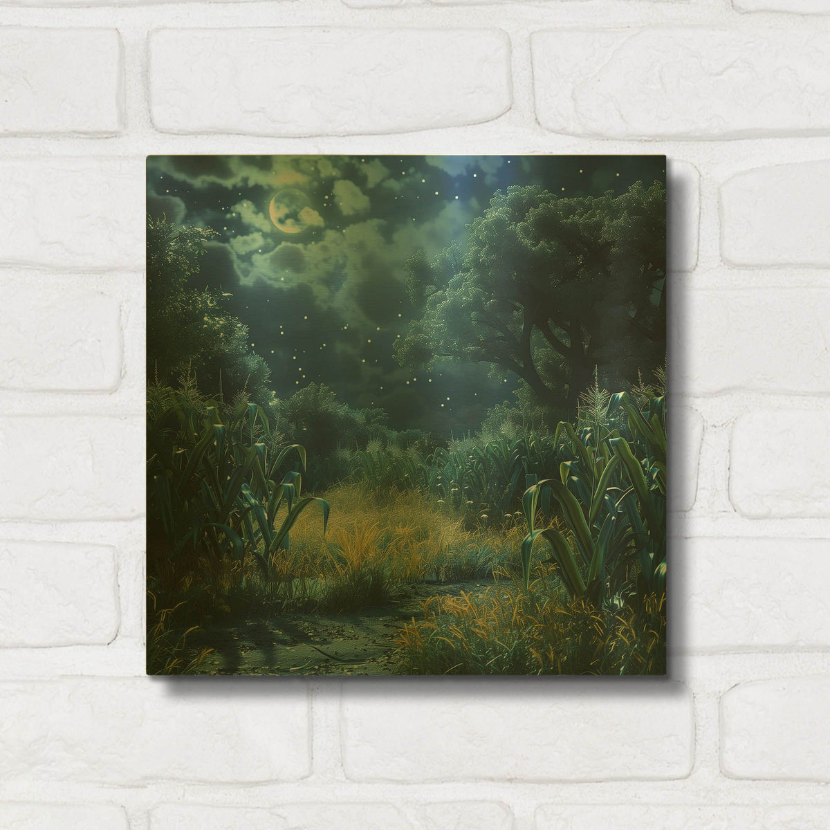 'Moonlit Clearing' By r3darch0n Gold Metal Wall Art
