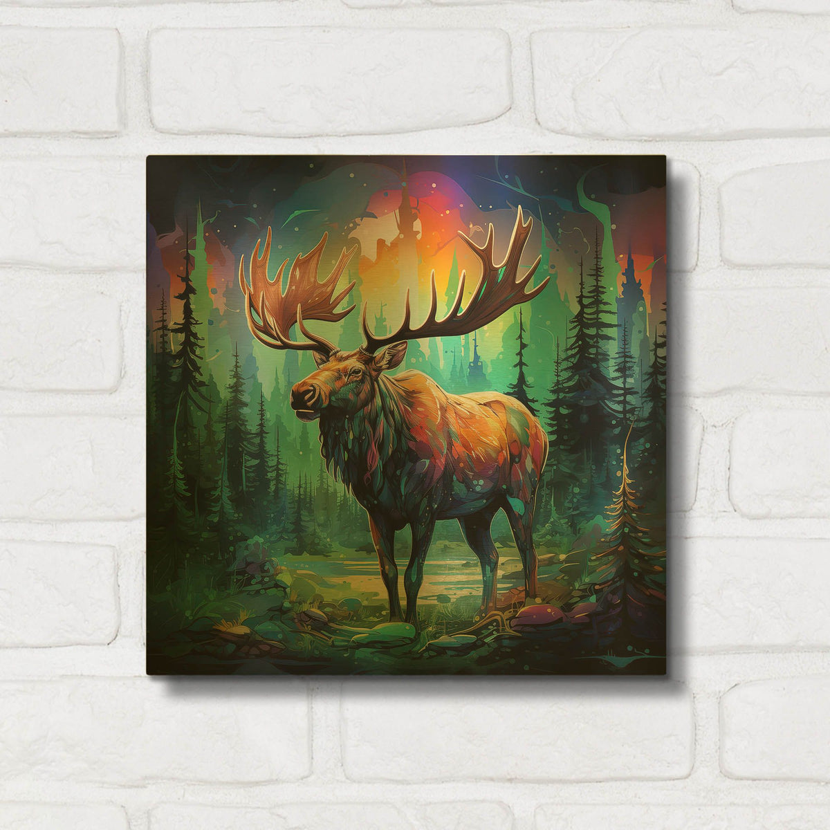 'Moose' By r3darch0n Gold Metal Wall Art