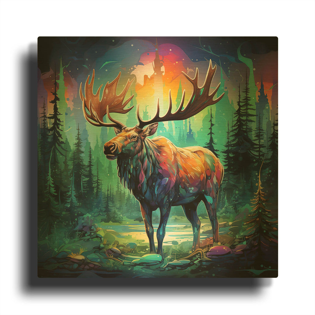 'Moose' By r3darch0n Gold Metal Wall Art