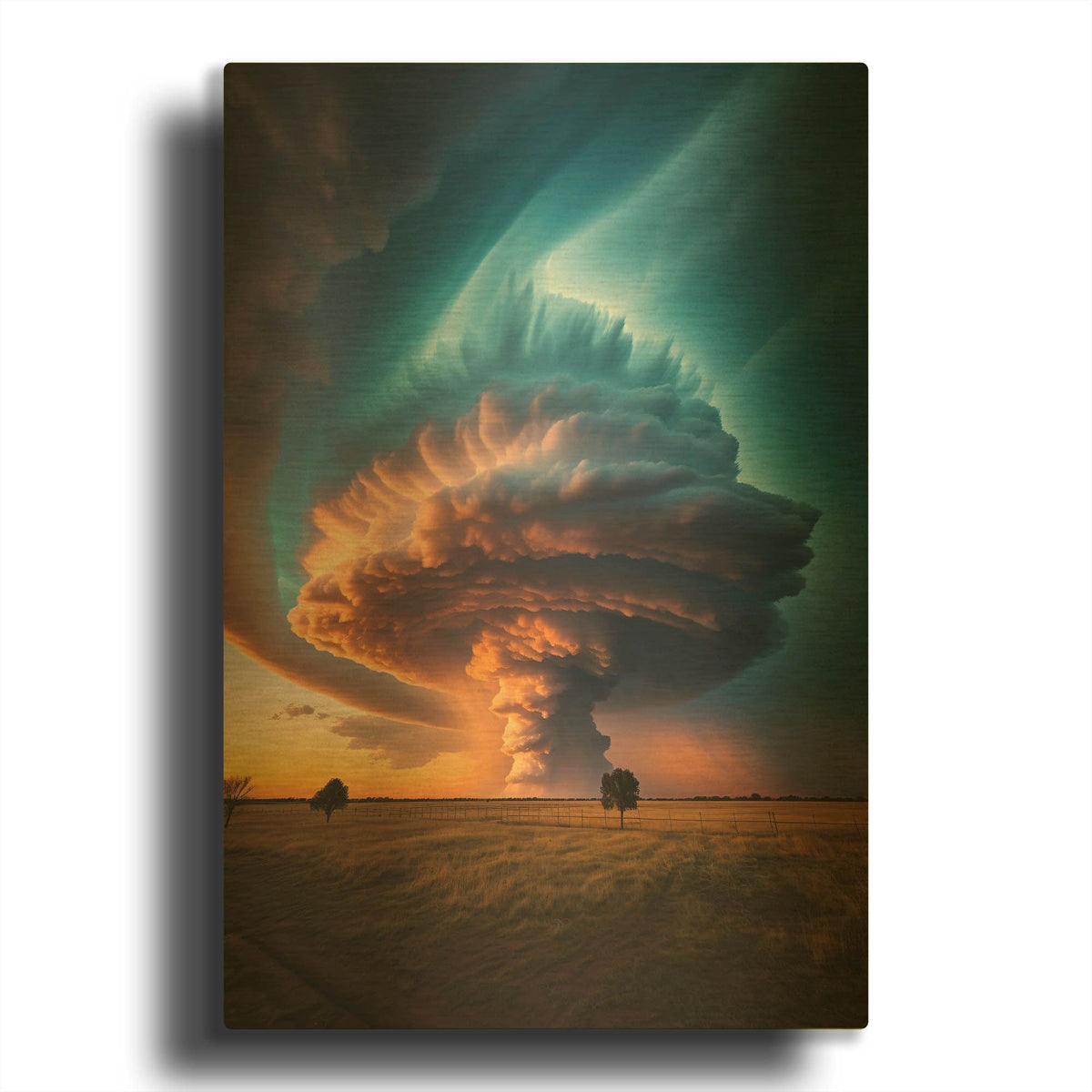 'Mushroom Cloud' By r3darch0n Gold Metal Wall Art
