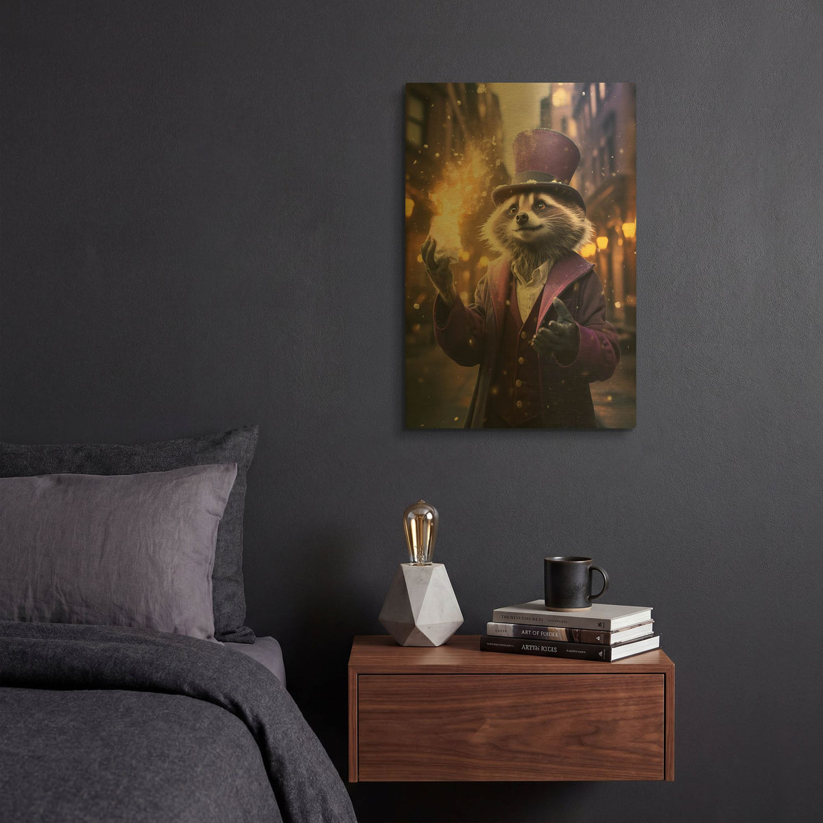 'Mystic Paw in the City' By r3darch0n Gold Metal Wall Art
