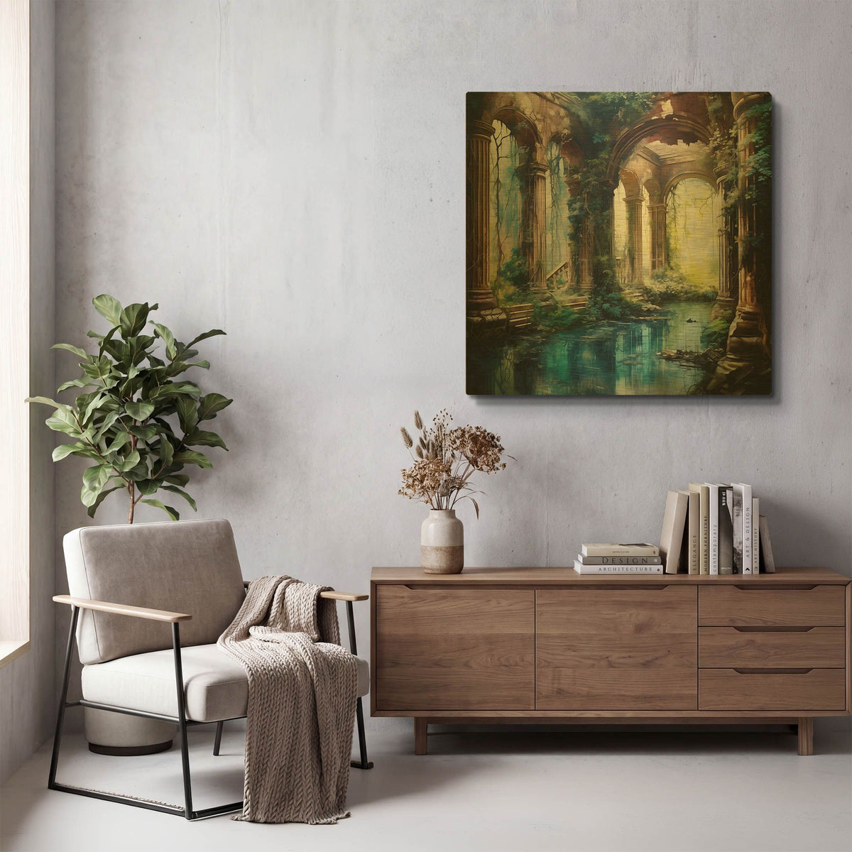 'Natures Cathedral' By r3darch0n Gold Metal Wall Art