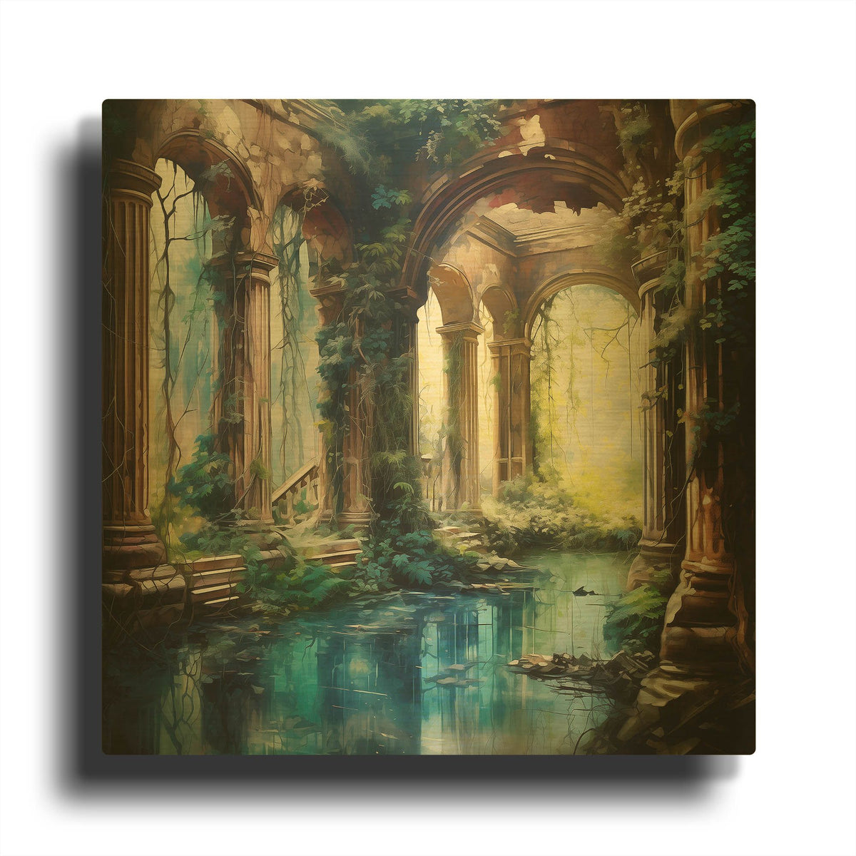 'Natures Cathedral' By r3darch0n Gold Metal Wall Art