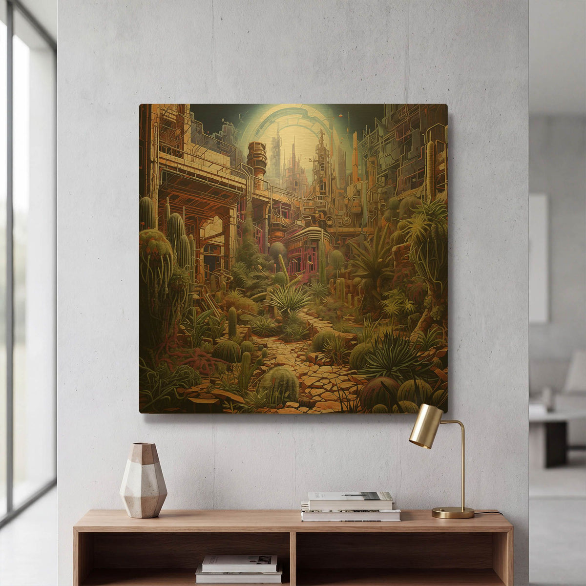'Natures Urban Encore' By r3darch0n Gold Metal Wall Art