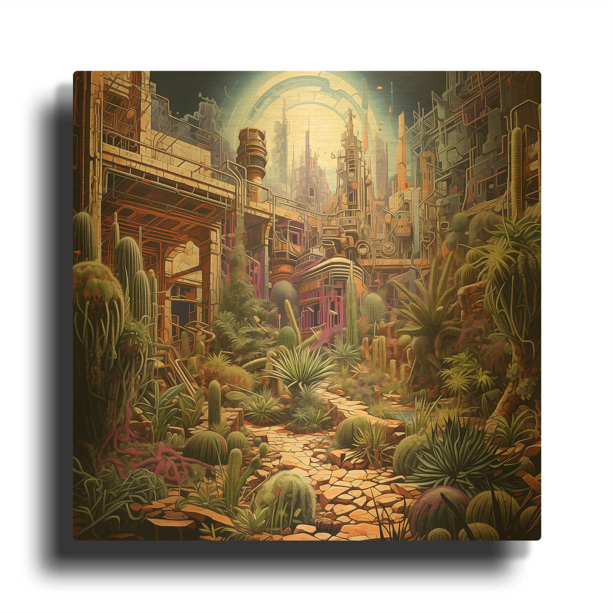 'Natures Urban Encore' By r3darch0n Gold Metal Wall Art