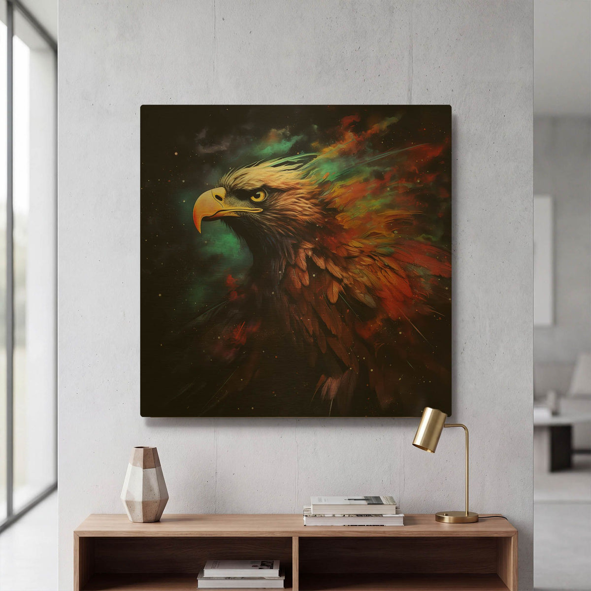 'Nebular Eagles Domain' By r3darch0n Gold Metal Wall Art