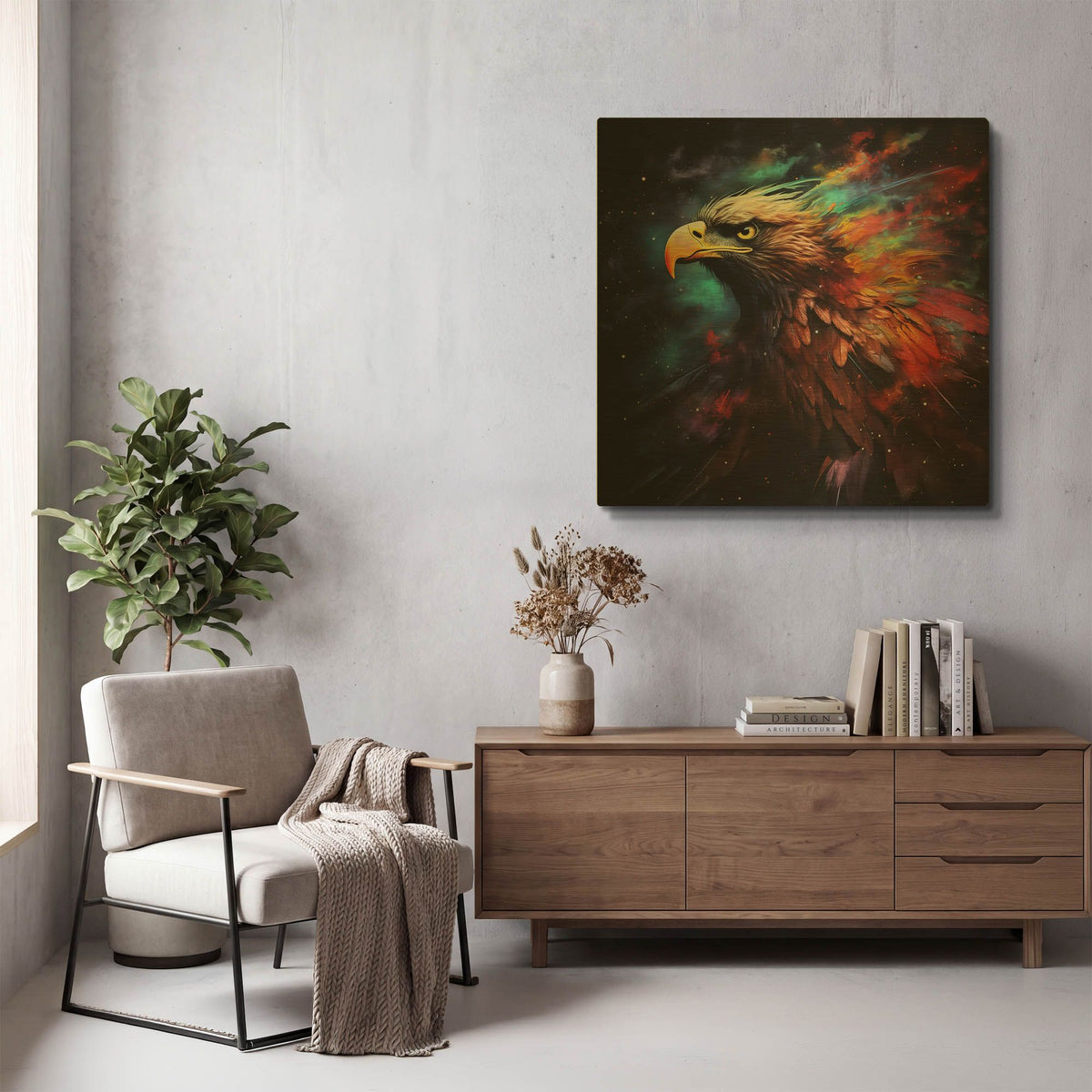 'Nebular Eagles Domain' By r3darch0n Gold Metal Wall Art