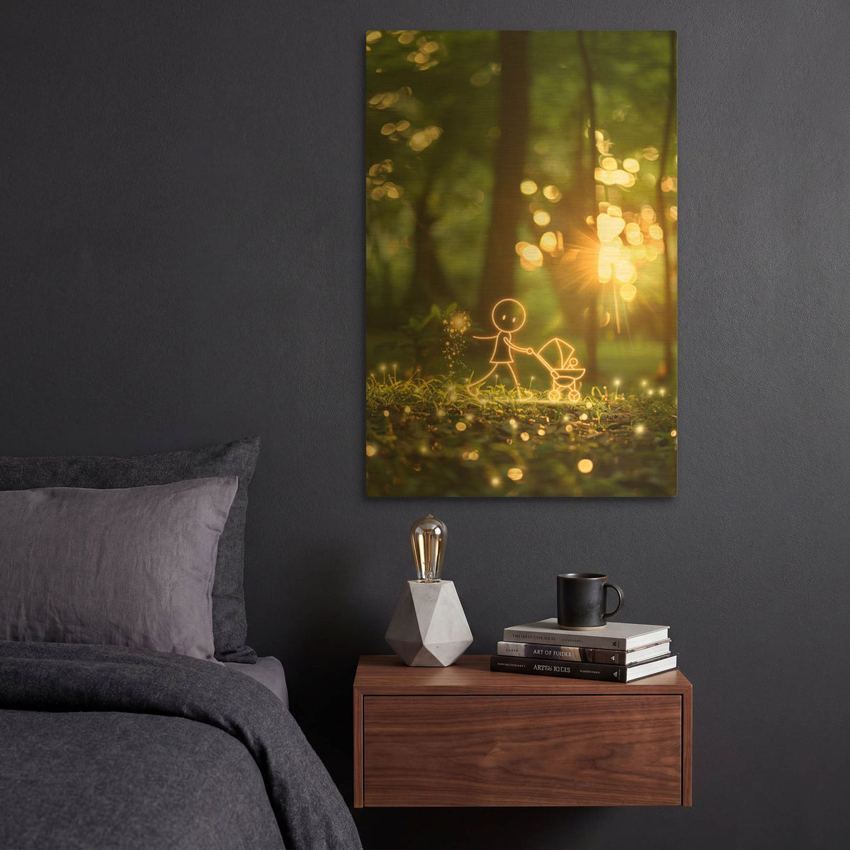 'New Baby' By r3darch0n Gold Metal Wall Art