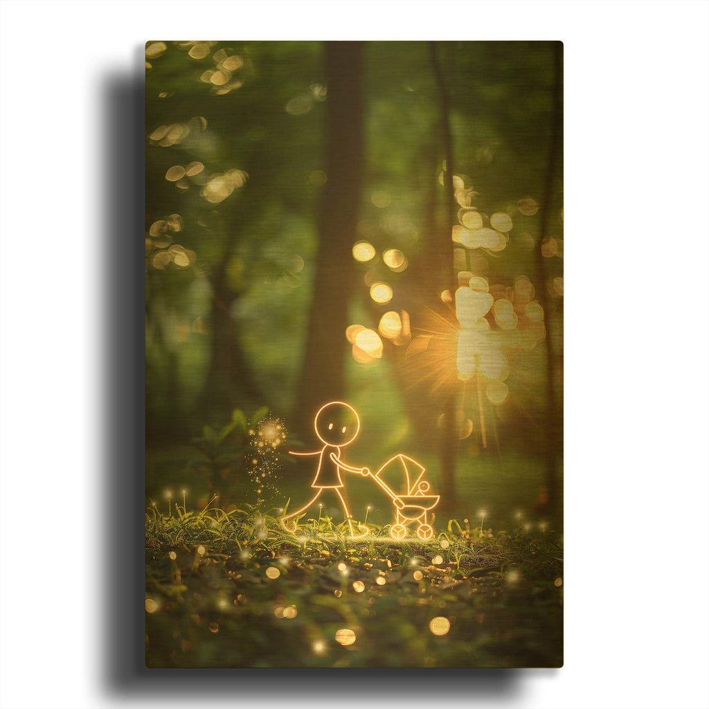 'New Baby' By r3darch0n Gold Metal Wall Art