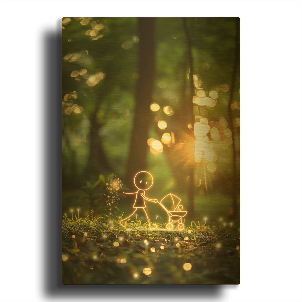 'New Baby' By r3darch0n Gold Metal Wall Art