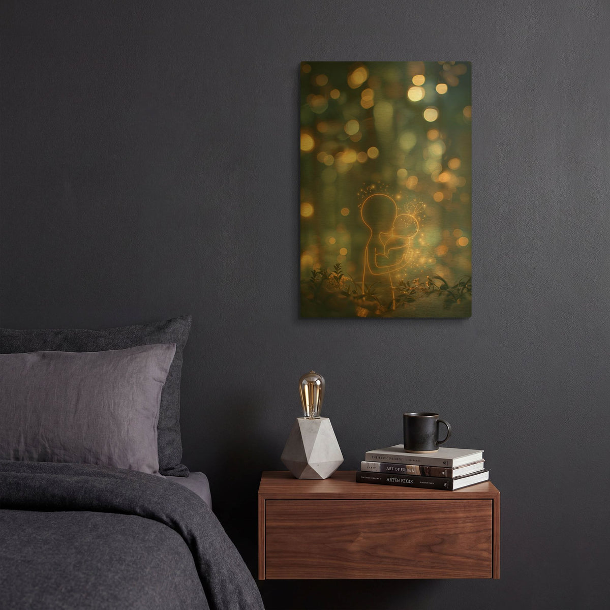 'Newborn Baby' By r3darch0n Gold Metal Wall Art