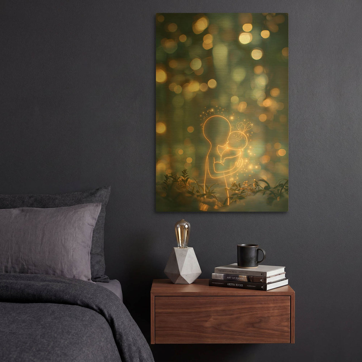 'Newborn Baby' By r3darch0n Gold Metal Wall Art