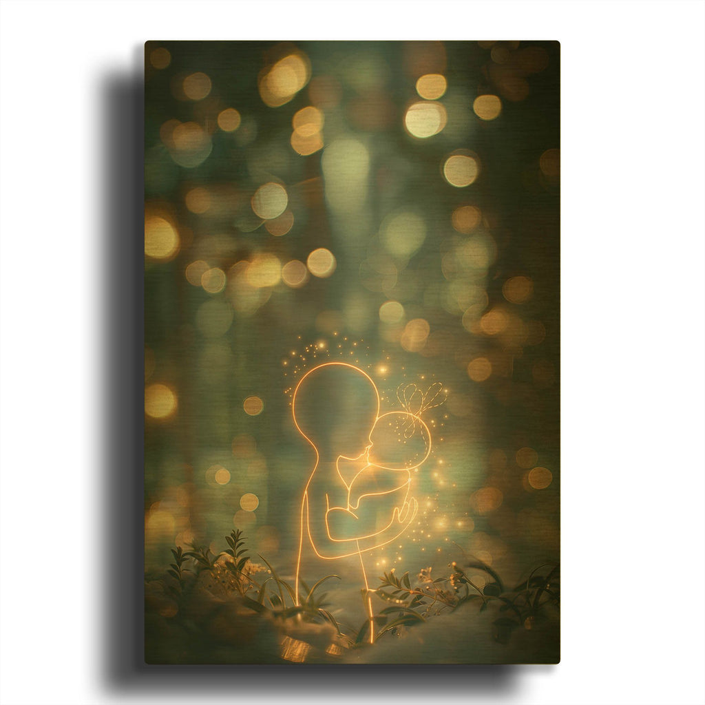 'Newborn Baby' By r3darch0n Gold Metal Wall Art